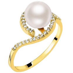 Χρυσό δαχτυλίδι Κ14 με μαργαριτάρι